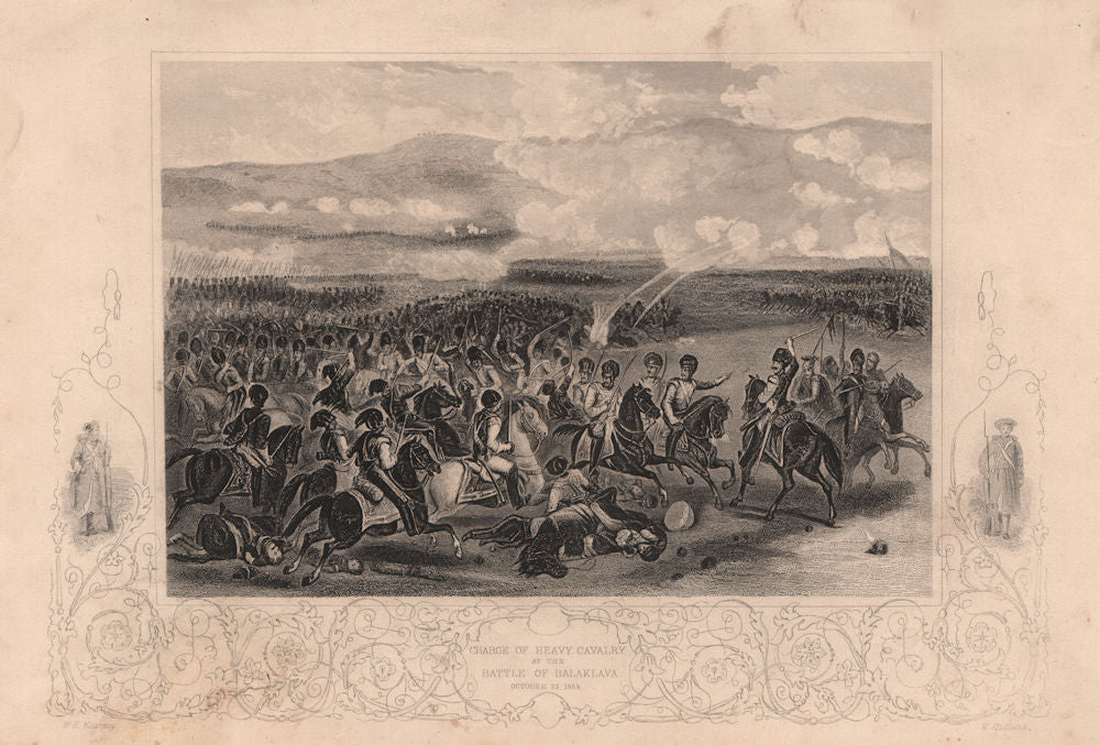 CRIMEAN WAR. Charge of heavy cavalry. Battle of Balaklava October 25 1854 1860